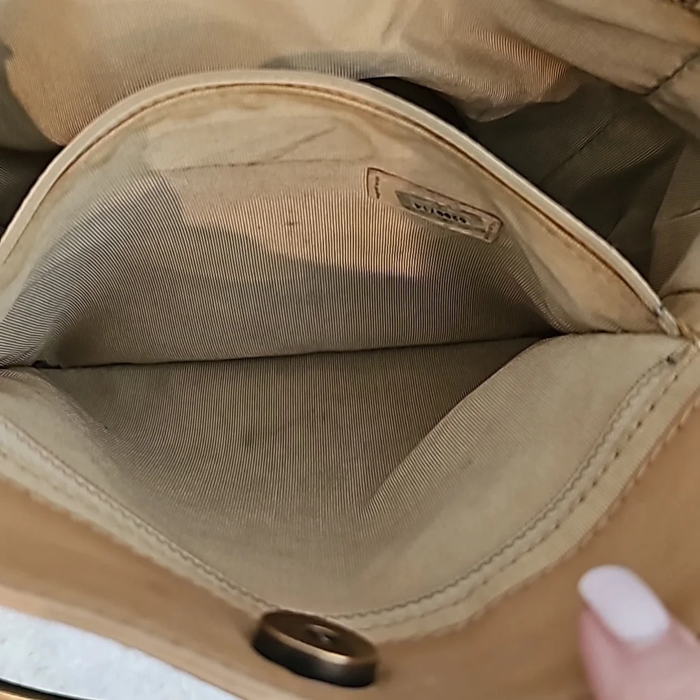 👑AUTHENTIC RARE👑 Vintage CHANEL CC Beige Lambskin Shoulder Tote - Picture 14 of 15